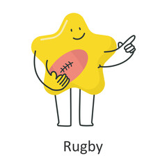 Rugby vector illustration isolated on white background. Flat Illustration style design.