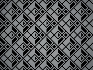 Abstract geometric pattern. A seamless vector background. Black and gray ornament. Graphic modern pattern. Simple lattice graphic design