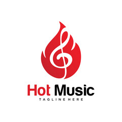 Fototapeta premium Hot Music Logo Design
