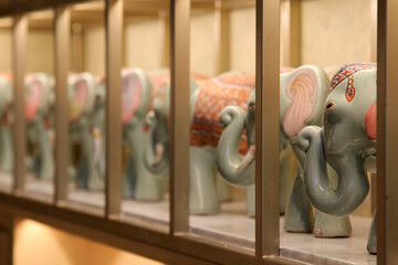 Elephant ceramic  placed on the shelf