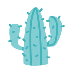 Cactus desert prickly plant vector illustration isolated on white