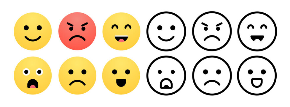 Emoji smile vector face cartoon icon. Emoticon happy laugh symbol character expression