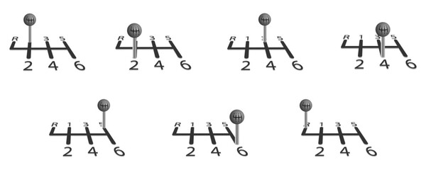 Mechanic car gearbox in outline style isolated on white background. speed shifter isolated icon on white background, auto service, repair,
