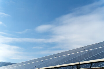 Detail photo of part solar batteries in the outdoors