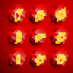 Set line Sewing pattern, chalk, machine, thread on spool, Tape measure, Needle bed and needles, Safety pin and Hanger wardrobe icon. Vector