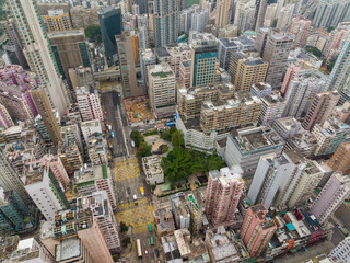 Top view of Hong Kong city