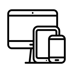 Gadgets and electronic devices flat line icon. Outline sign mascara for mobile concept and web design, store