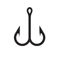 Vector Fishing Hooks For Hanging Lures. isolate on white background.