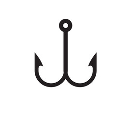 Vector Fishing Hooks For Hanging Lures. isolate on white background.