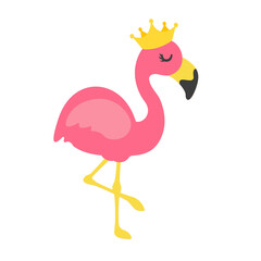 Vector cartoon flamingos and flower accessories, glasses, bows and hats. Great for summer travel.