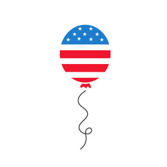 American flag balloons decorated with lots of stars. For celebrating American independence day.