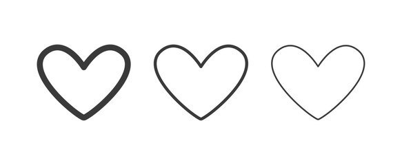 Heart vector icons. Set of love symbols. Isolated pictograms. Valentine's day design elements.