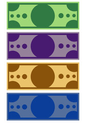 set of paper money bills 
