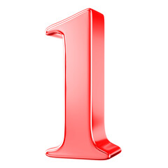 red number 1 concept 3d style