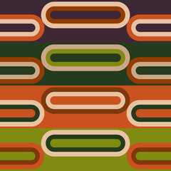 Retro 1970s Super Graphics Modernist Geometric Design. Geometric Abstract Design In Retro Colors.