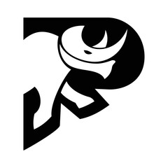 rhino logo with letter R