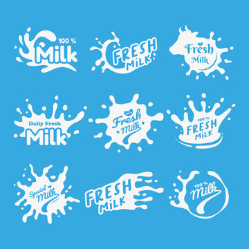 Fresh Milk splash vector design for label brand or healthy drink product