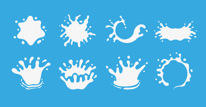 Milk splash and creamy liquid vector design collections