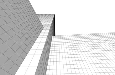 Fototapeta premium Modern architecture vector 3d illustration