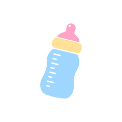 Fototapeta premium Vector newborn baby plastic water bottle Leave space for adding text. Isolated on background.