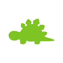 Blank baby dinosaur silhouette for add cute text for kids. Isolated on background.