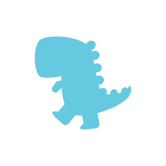 Blank baby dinosaur silhouette for add cute text for kids. Isolated on background. © anuwat