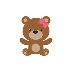 Obraz premium Vector pink teddy bear brown teddy bear Isolated on white background.