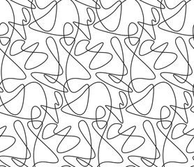 Seamless curving lines pattern chaotic print