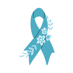 Dysautonomia Awareness Month October support ribbon element vector.