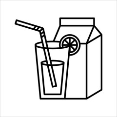 fresh juice icon, juice and orange, vector illustration on white background