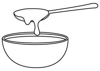 Black and White Honey Coloring Page for Children
