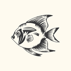 Fish vector illustration on white background.