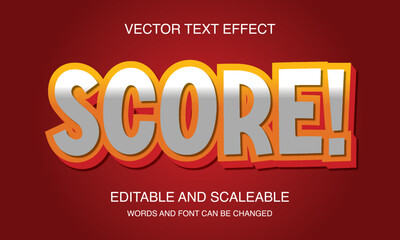 Score Editable 3D text style effect vector template