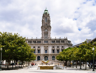 Fototapeta na wymiar Porto City Hall, located on Avenida dos Aliados. Porto - Portugal