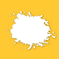White watercolor cloud on yellow background for design. Vector illustration