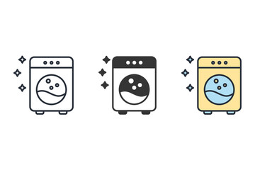 Washer icons  symbol vector elements for infographic web