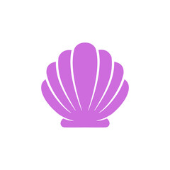 Sea Shell Vector Silhouette Isolated on white background.