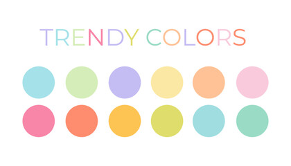 Trendy pastel palette colors. Cool nft colors for illustration