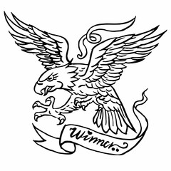 eagle tattoo design vector for card illustration background