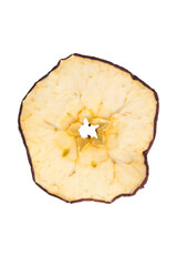 red dried apple slice isolated on white background
