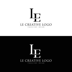 LE  luxury logo or EL   modern logo, golden, creative, minimal, icon, letter, initials, and monogram logo design. free vector file	 - obrazy, fototapety, plakaty