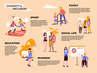 Diversity Inclusion Flat Infographics