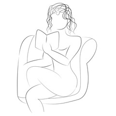 Lines and contours, modern art and minimalism, female silhouette, simple strokes, black, sketches, abstract ideas