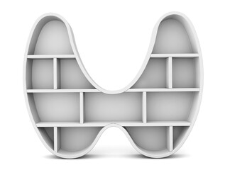 Thyroid shelf isolated on white background. Organ shelf. 3d rendering