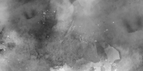 Grey watercolor grungy textured on white paper with splatter background illustration. White painted cement wall texture. Old grunge textures with scratches and cracks. Graphite sandstone wall grunge. 