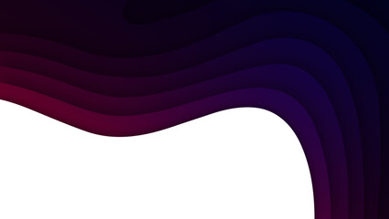 Abstract blue and pink gradient multi layer paper cut banner with 3D abstract background and blue waves layers. Abstract dark blue paper cut realistic texture with wavy pattern decoration on white.