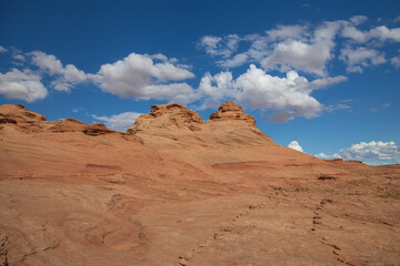 Rock formations viewed from the Beehive trail in Page, Arizona