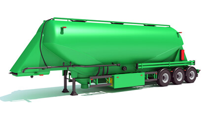 Grain trailer 3D rendering on white background © 3D Horse