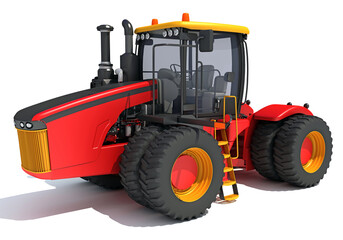 Obraz na płótnie Canvas 3D rendering of Farm Tractor model on white background