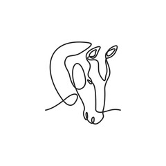 Continuous Line Drawing Of Horse Head